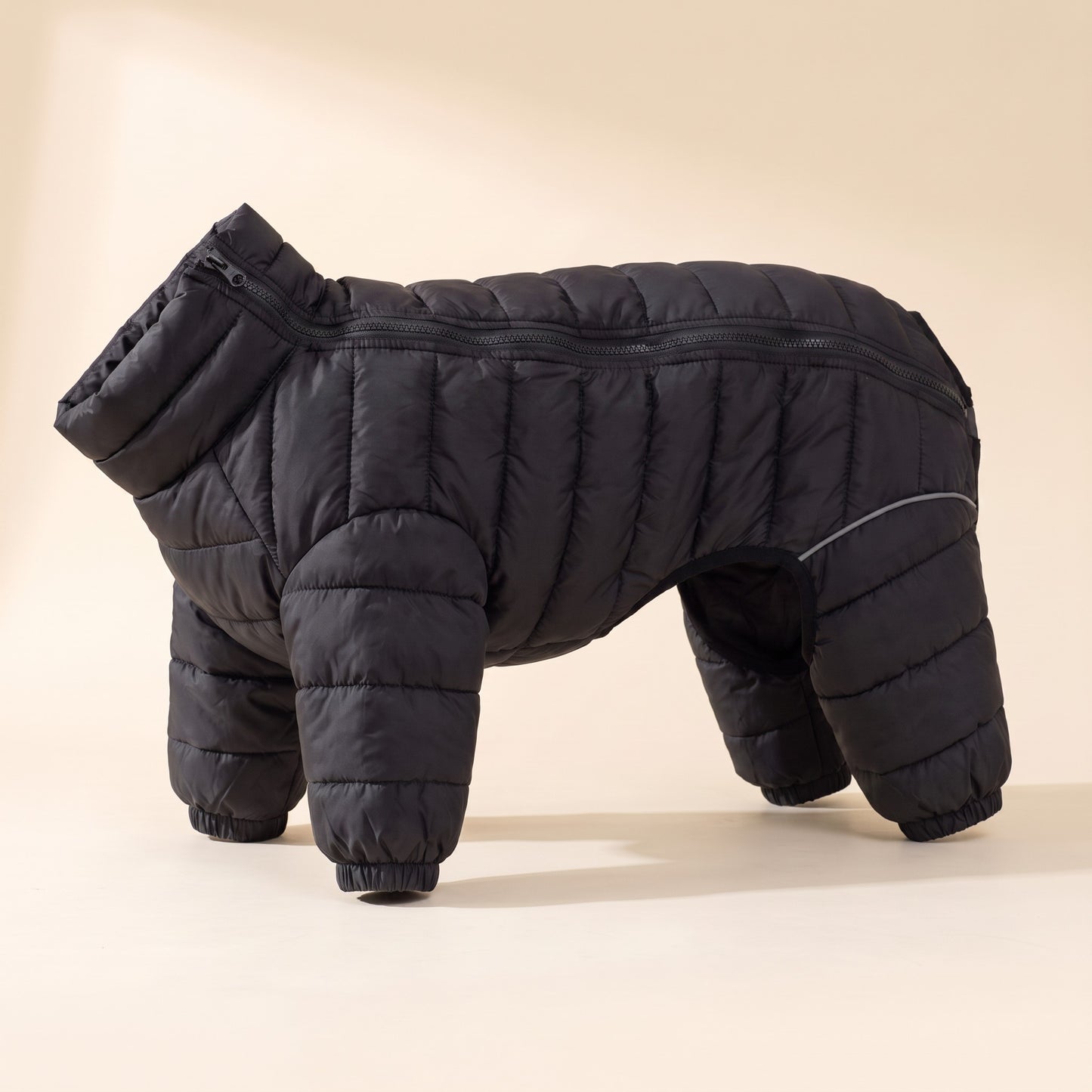 Padded Four-Leg Winter Dog Snowsuit - Black