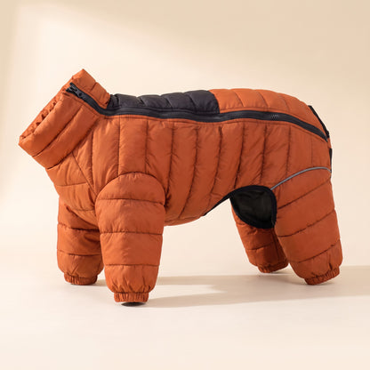 Padded Four-Leg Winter Dog Snowsuit - Orange
