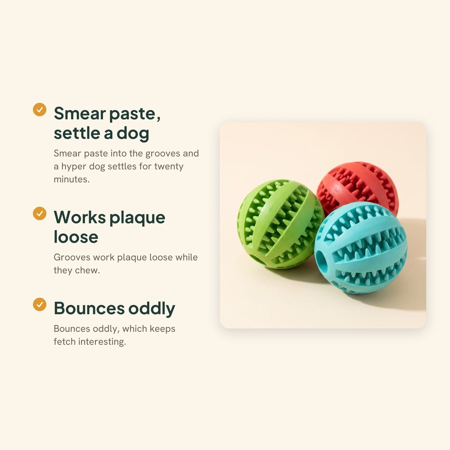 Natural Rubber Treat Dispensing Ball, key benefits