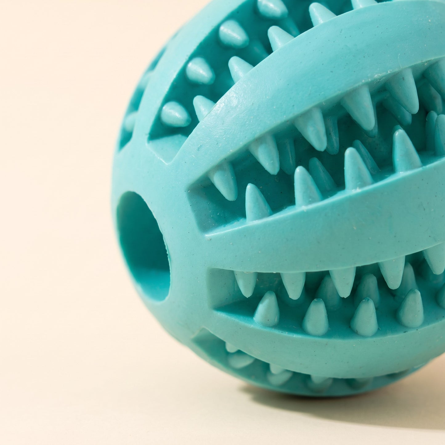 Natural Rubber Treat Dispensing Ball, close-up detail