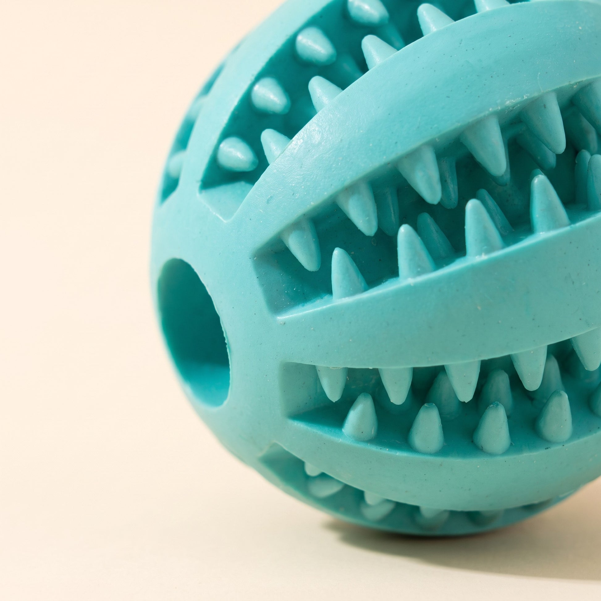 Natural Rubber Treat Dispensing Ball, close-up detail