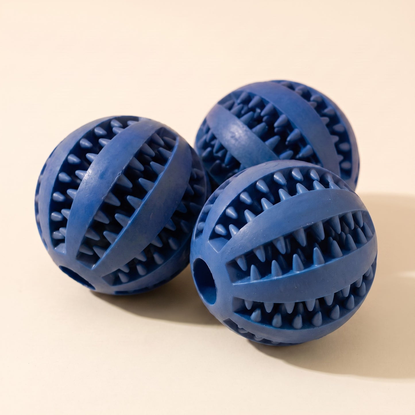 Natural Rubber Treat Dispensing Ball in Navy Blue