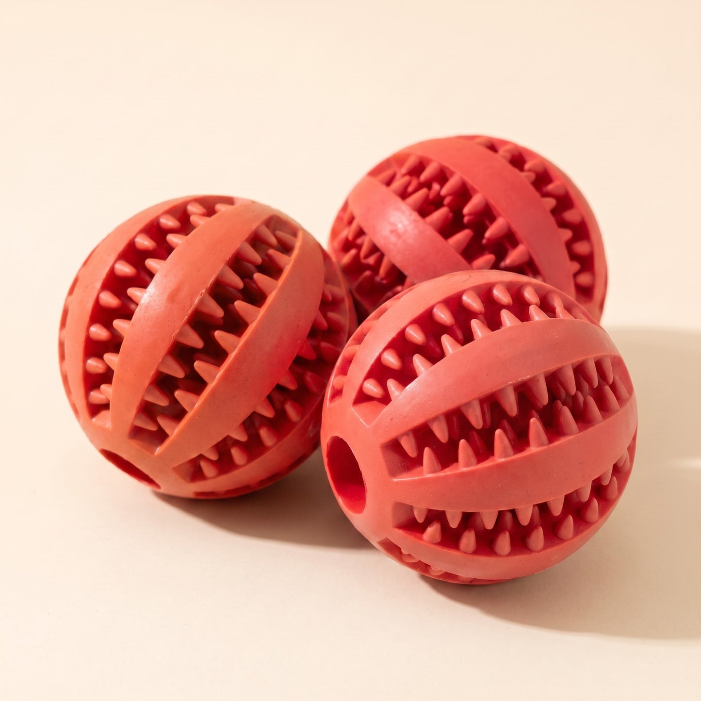 Natural Rubber Treat Dispensing Ball in Red