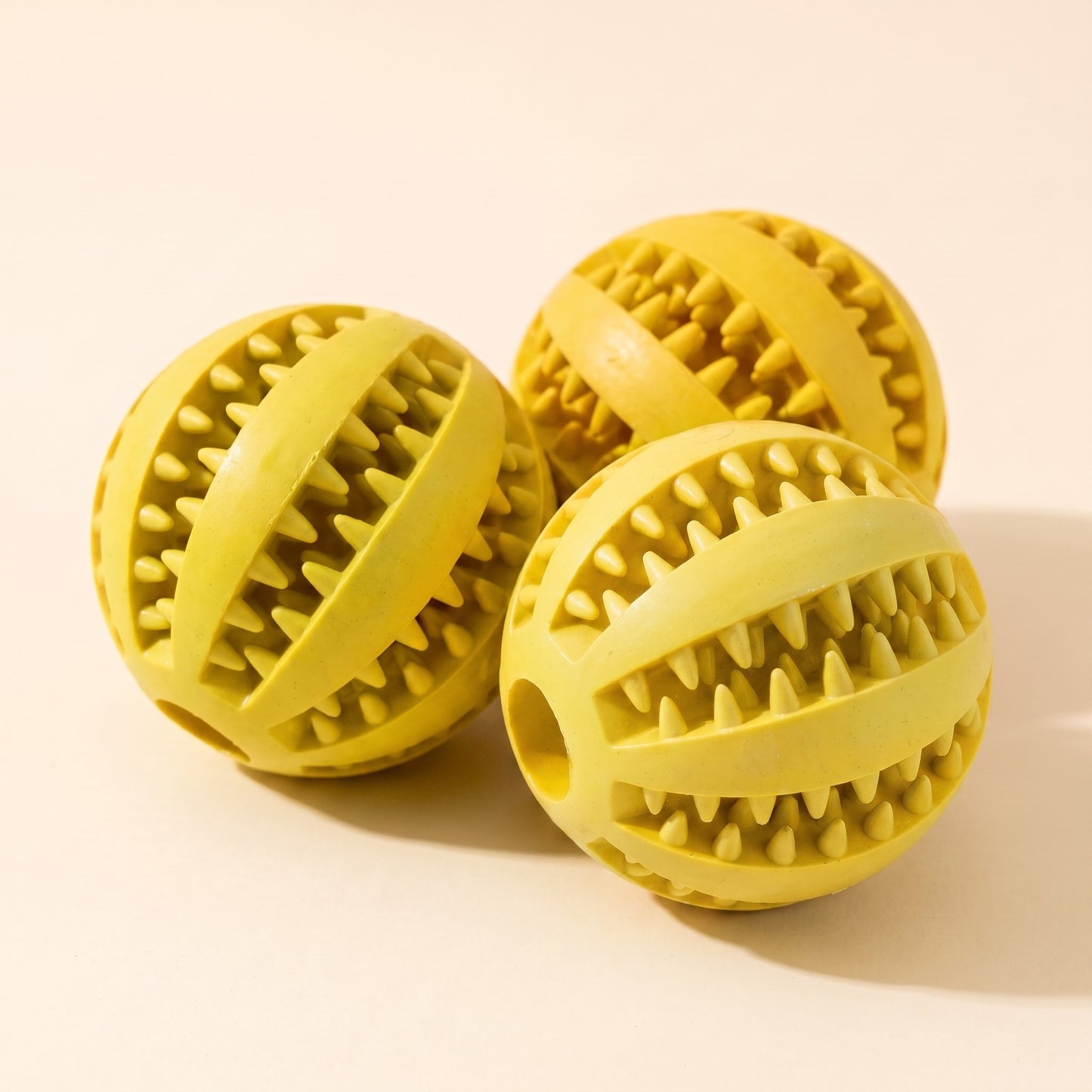 Natural Rubber Treat Dispensing Ball in Yellow