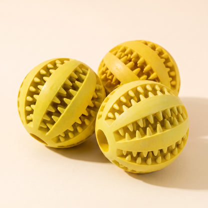 Natural Rubber Treat Dispensing Ball in Yellow