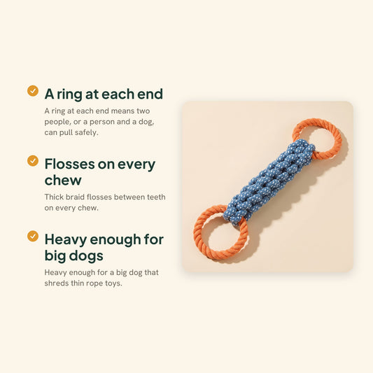 Double-Ring Cotton Rope Tug Toy, key benefits