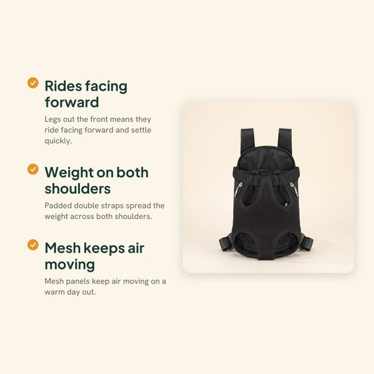 Front-Facing Pet Backpack Carrier, key benefits