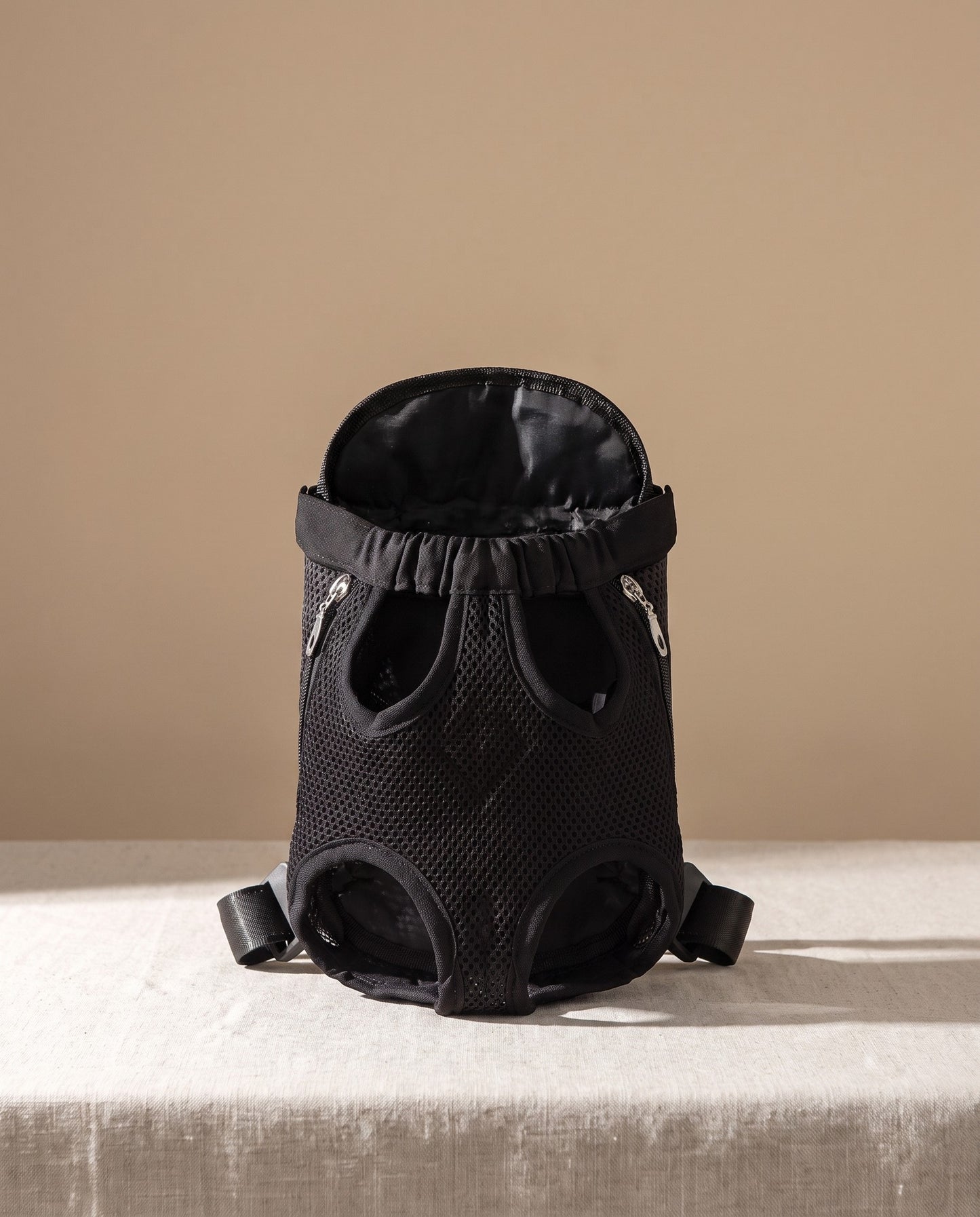 Front-Facing Pet Backpack Carrier, styled in a home setting