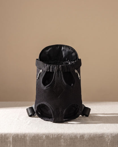 Front-Facing Pet Backpack Carrier, styled in a home setting