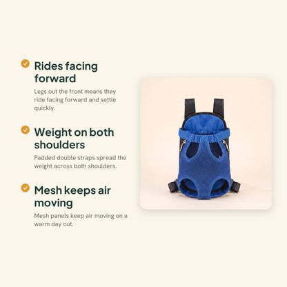 Front-Facing Backpack Carrier, Sky Blue, key benefits