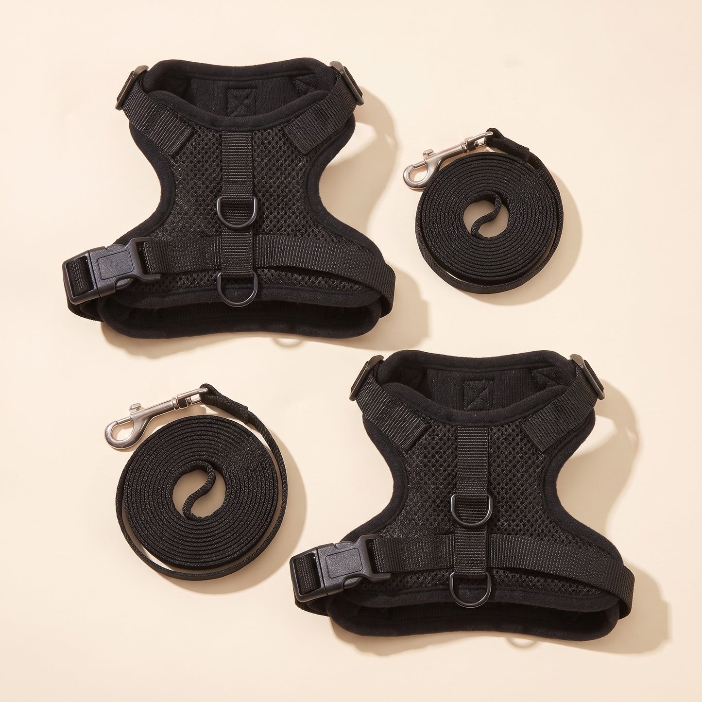 Escape-Proof Cat Harness and Leash, 150cm - two-black-black