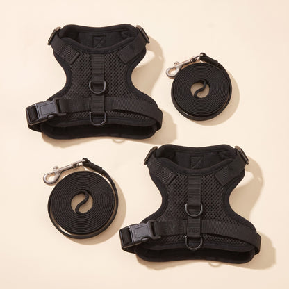 Escape-Proof Cat Harness and Leash, 150cm - two-black-black