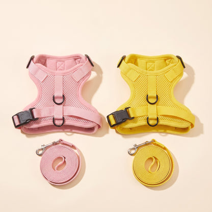 Escape-Proof Cat Harness and Leash, 150cm - two-pink-yellow