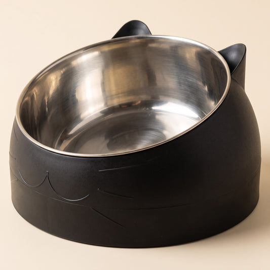 Inclined Stainless Steel Cat Bowl