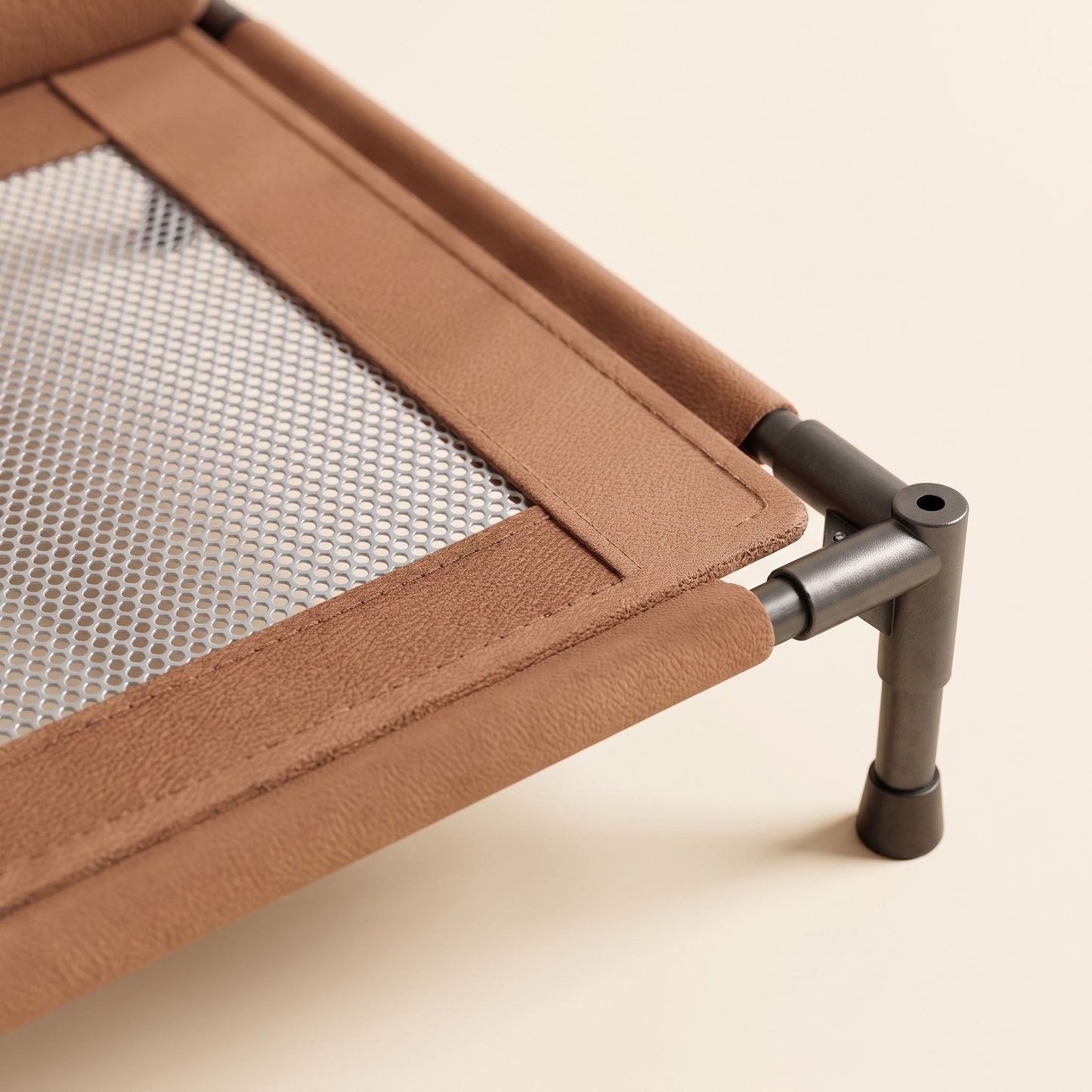 Elevated Cooling Cot Bed with Bolster, close-up detail