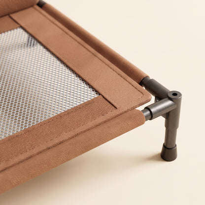 Elevated Cooling Cot Bed with Bolster, close-up detail