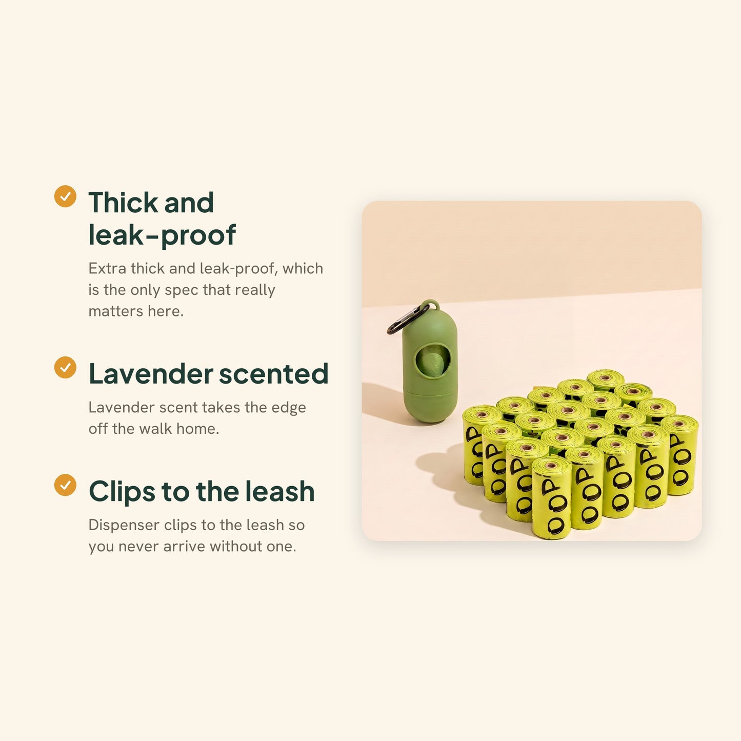 Biodegradable Dog Waste Bags with Dispenser, 60 to 600 Pack, key benefits