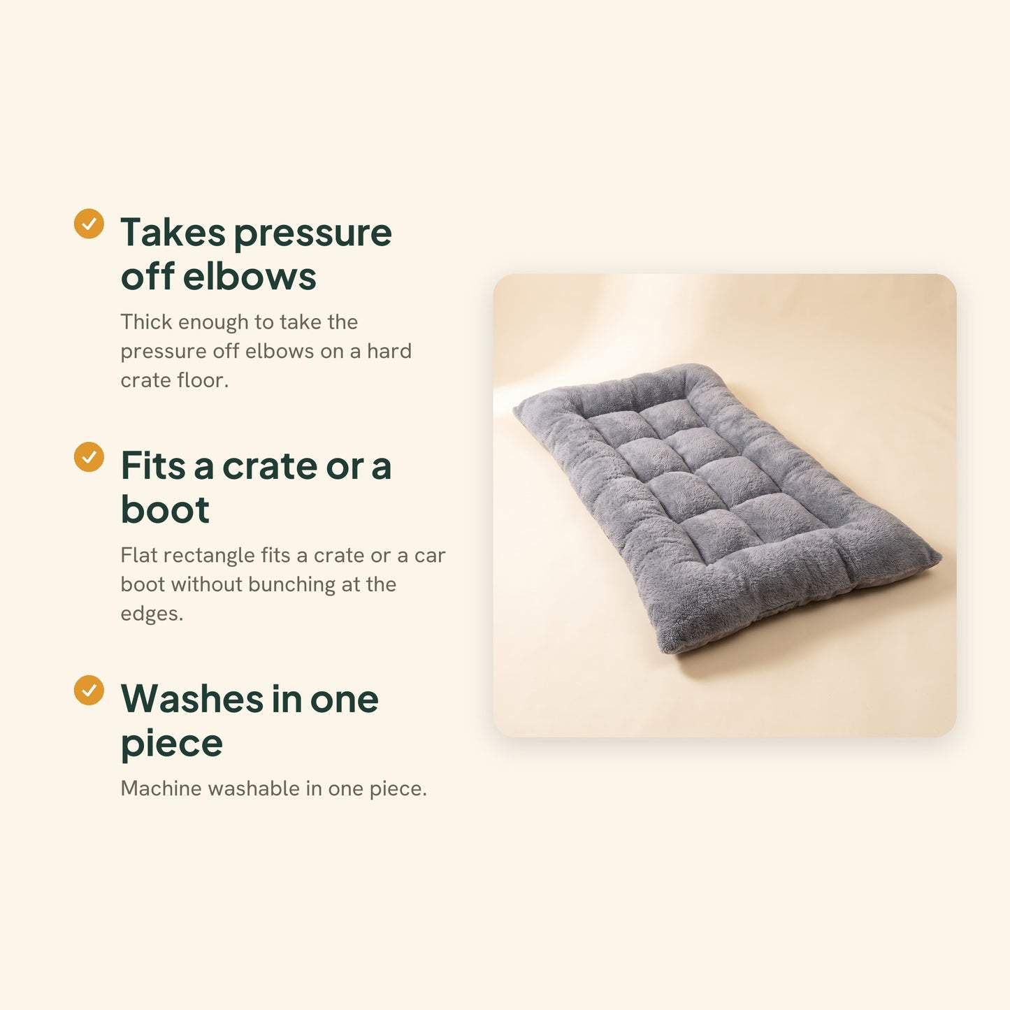 Extra Large Plush Crate Mat, key benefits
