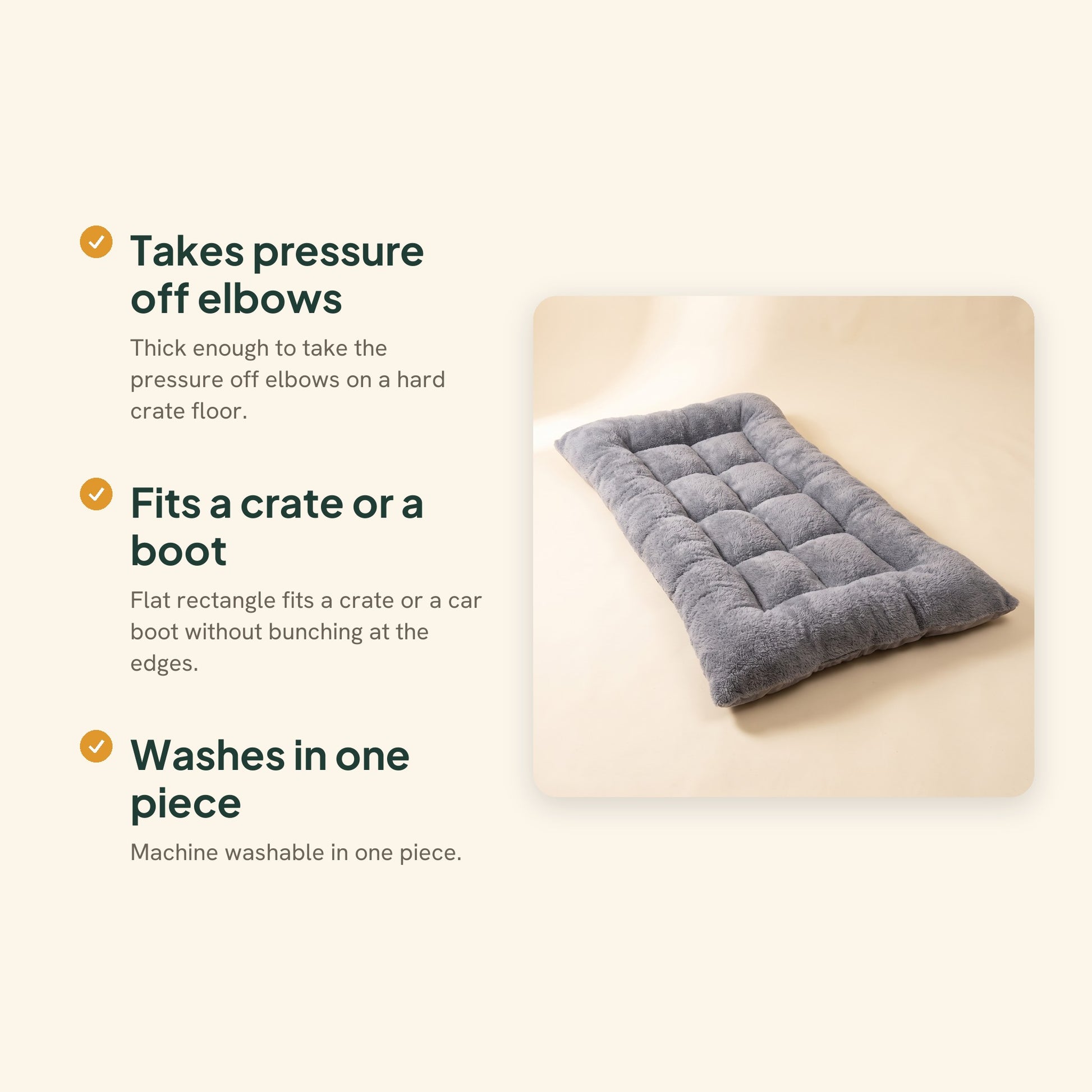 Extra Large Plush Crate Mat, key benefits