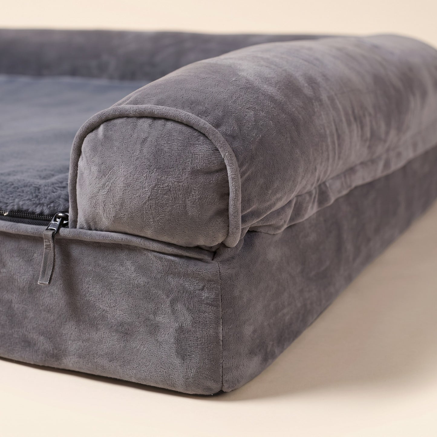 Sofa-Style Bolster Dog Bed, Waterproof, close-up detail