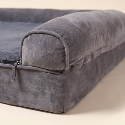 Sofa-Style Bolster Dog Bed, Waterproof, close-up detail