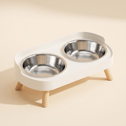 Elevated Double Bowl Station with Wood Legs