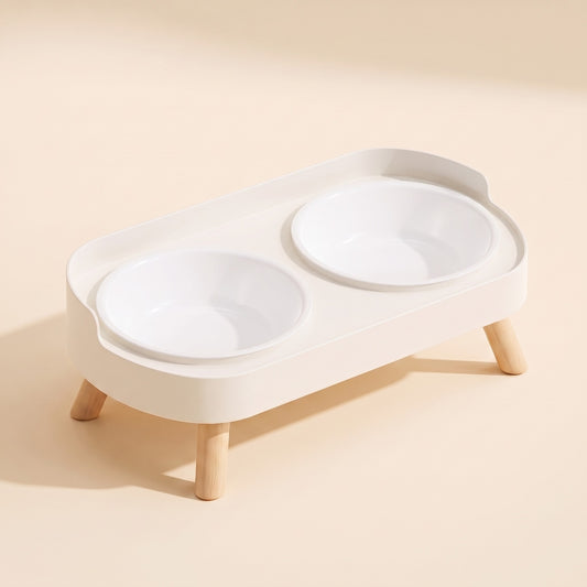 Double Bowl Station with Wood Legs
