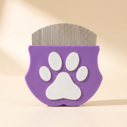 Curved Fine-Tooth Flea Comb in purple