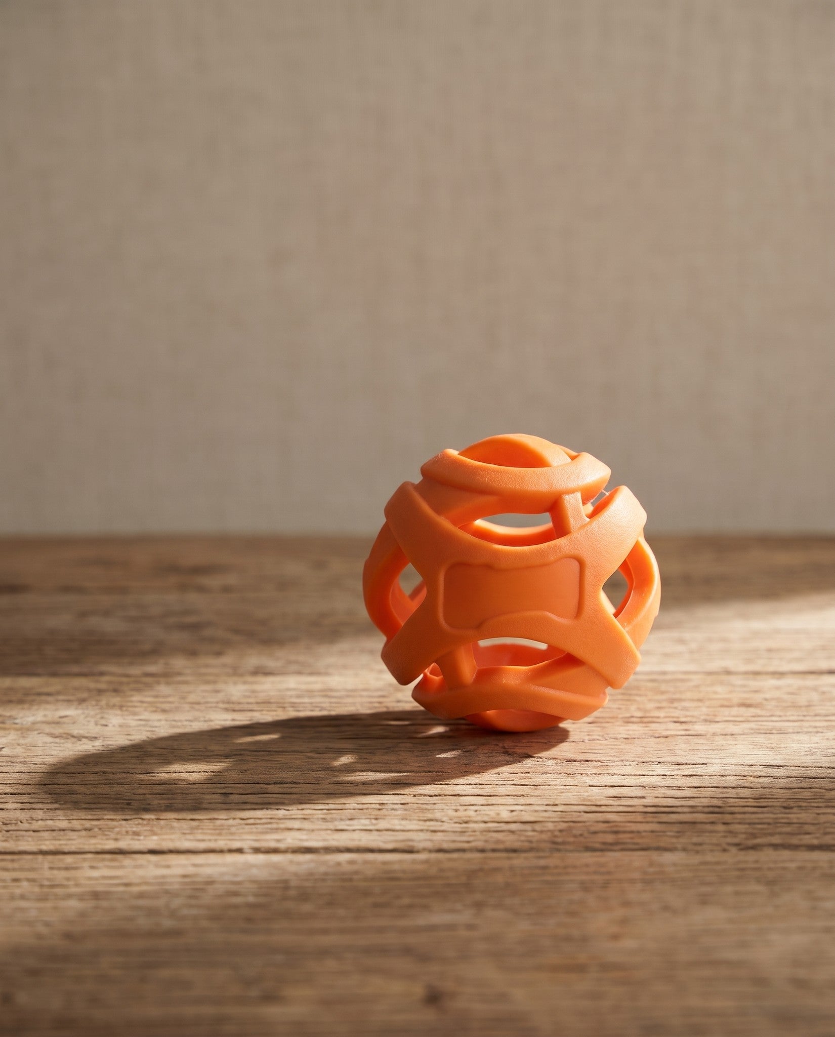 Hollow Rubber Fetch Ball, Floats, styled in a home setting