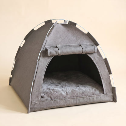 Foldable Cat Tent House - warm grey