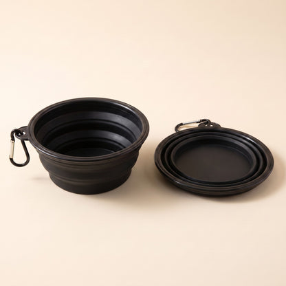 Collapsible Silicone Travel Bowl - black