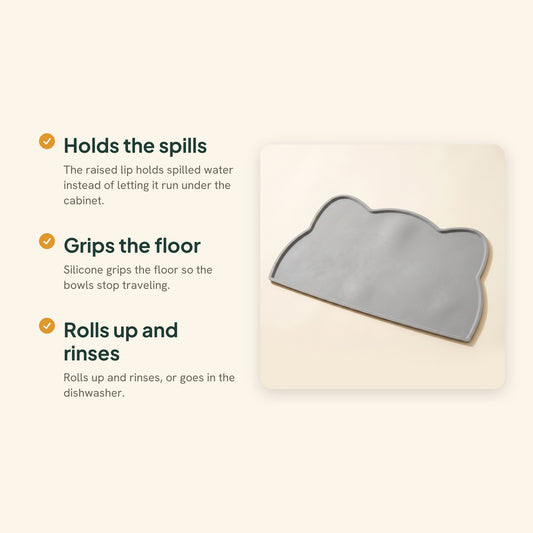 Silicone Feeding Mat with Raised Lip, key benefits