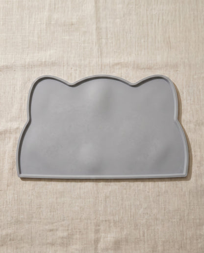 Silicone Feeding Mat with Raised Lip, styled in a home setting