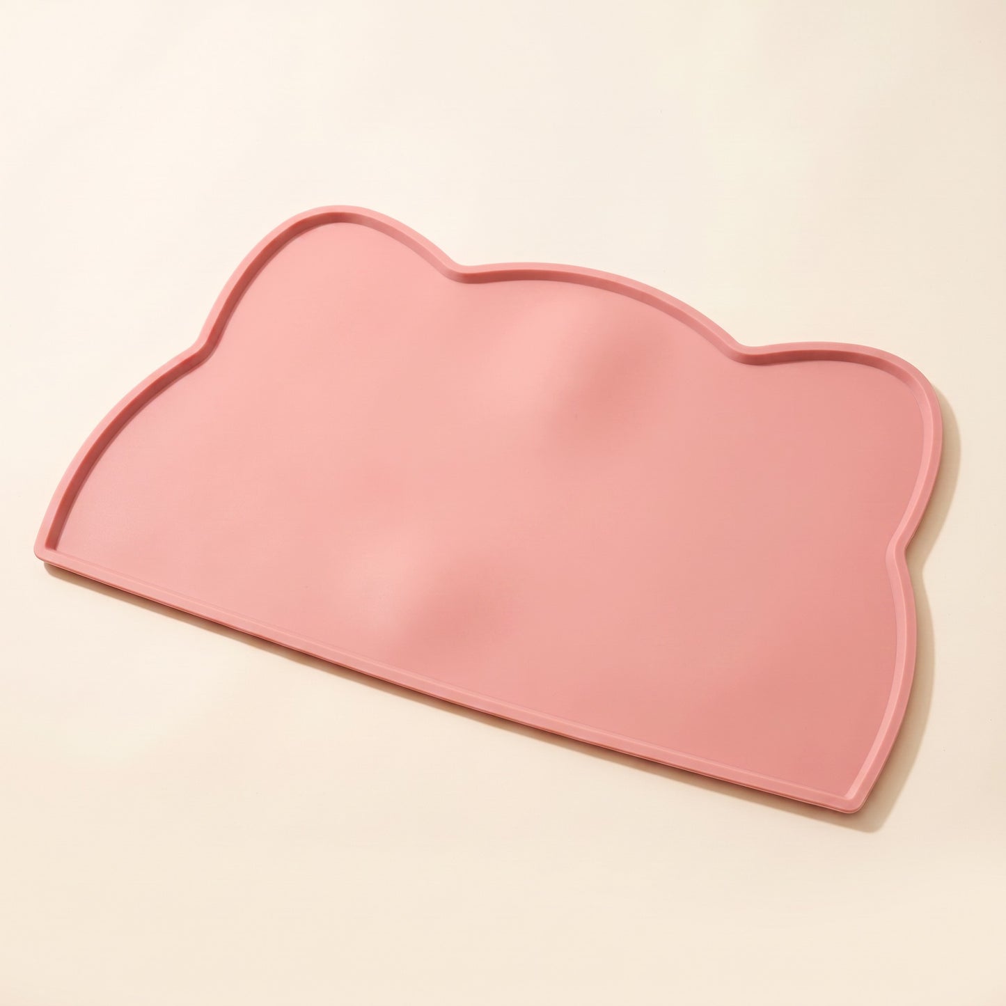 Silicone Feeding Mat with Raised Lip in Pink