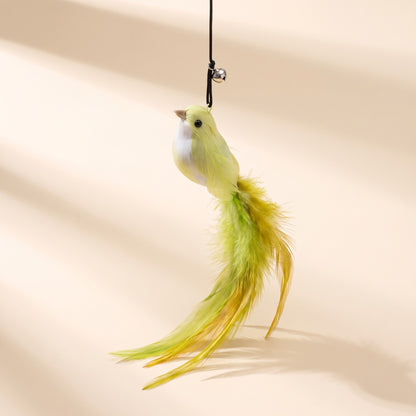 Replacement Feather Lures for Cat Wands - green-bird