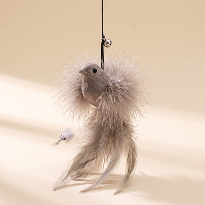 Replacement Feather Lures for Cat Wands - grey-bird