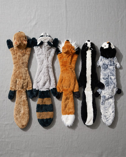 No-Stuffing Animal Squeaky Dog Toys, styled in a home setting