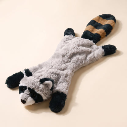 No-Stuffing Animal Squeaky Dog Toys - raccoon