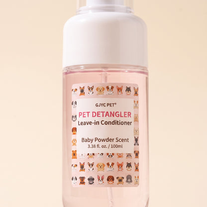 Baby Powder Detangler Spray for Dogs and Cats, close-up detail