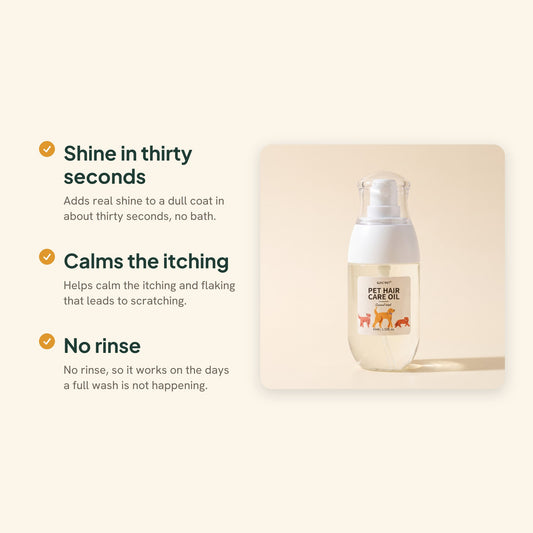 Pet Hair Care Oil Spray, Coconut, key benefits