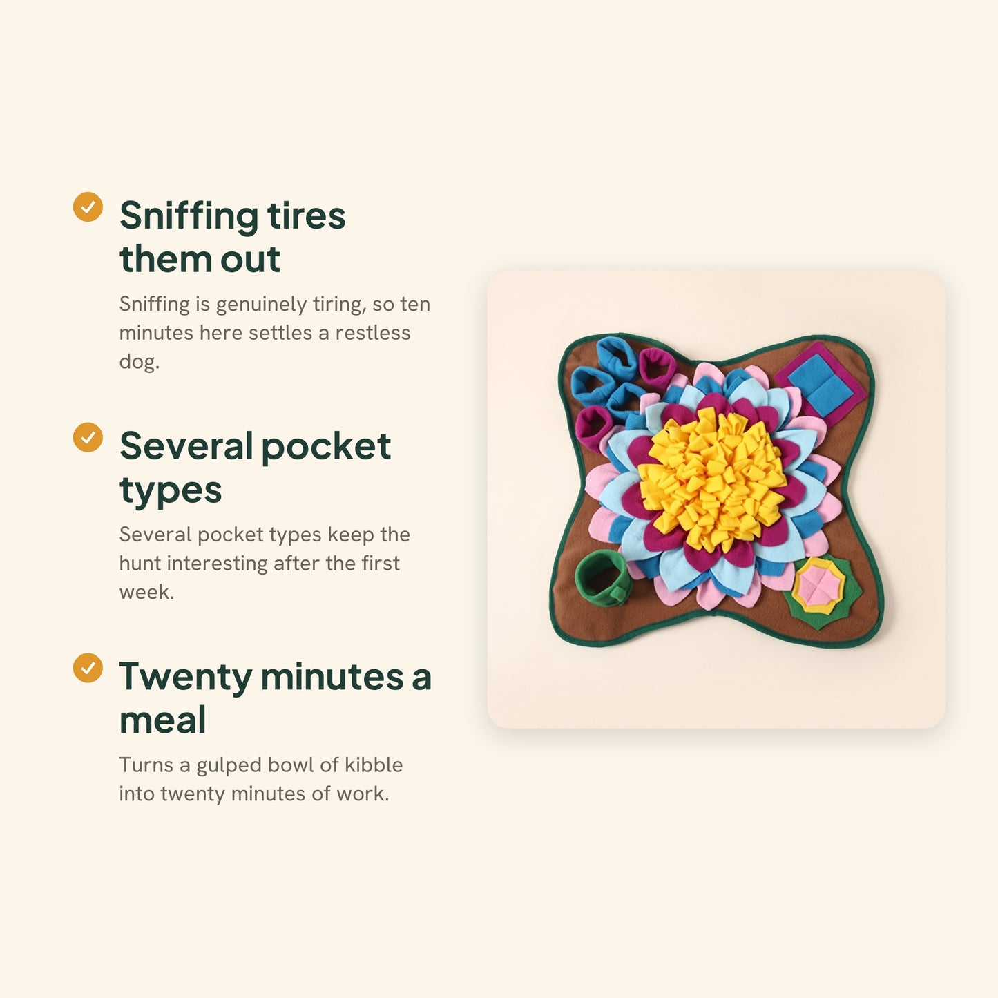 Flower Snuffle Mat for Dogs, key benefits