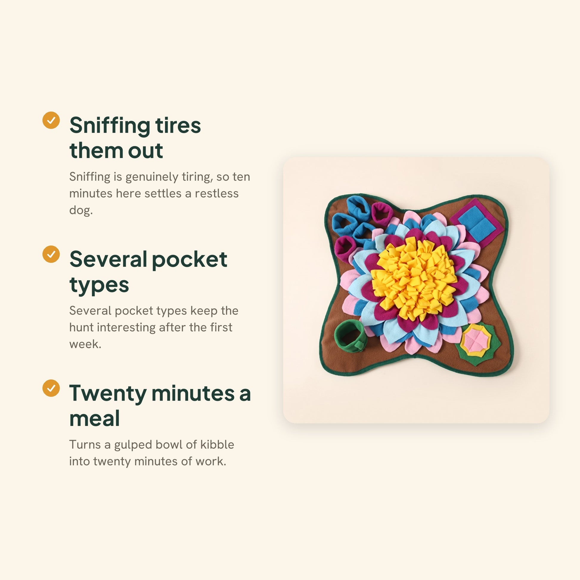 Flower Snuffle Mat for Dogs, key benefits
