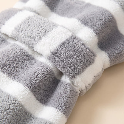 Striped Microfiber Dog Bathrobe, close-up detail