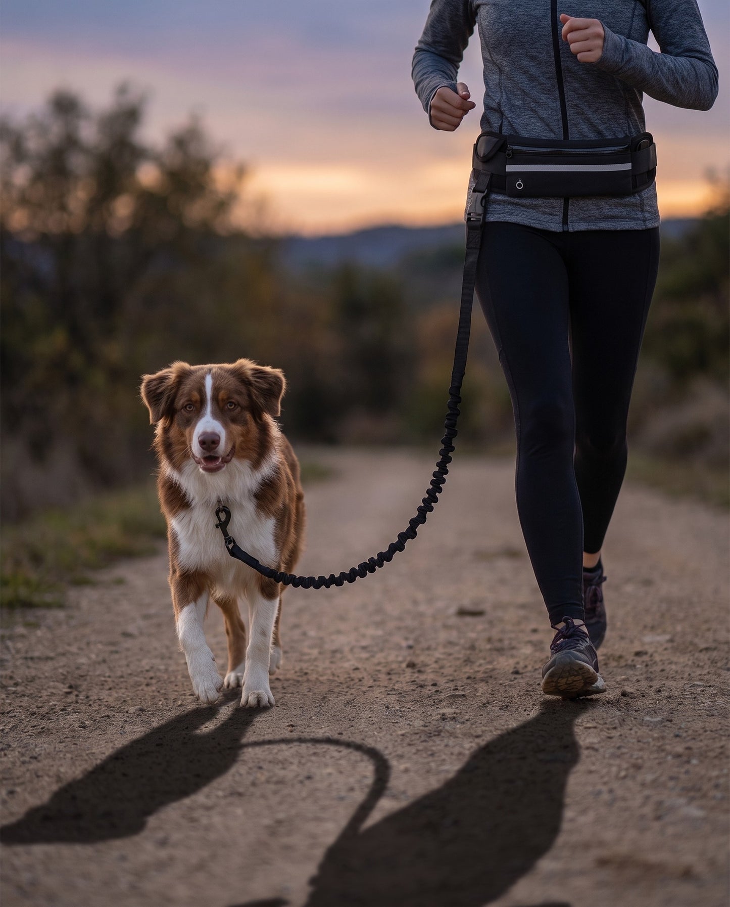 Hands-Free Leash with Waist Pack, in use at home
