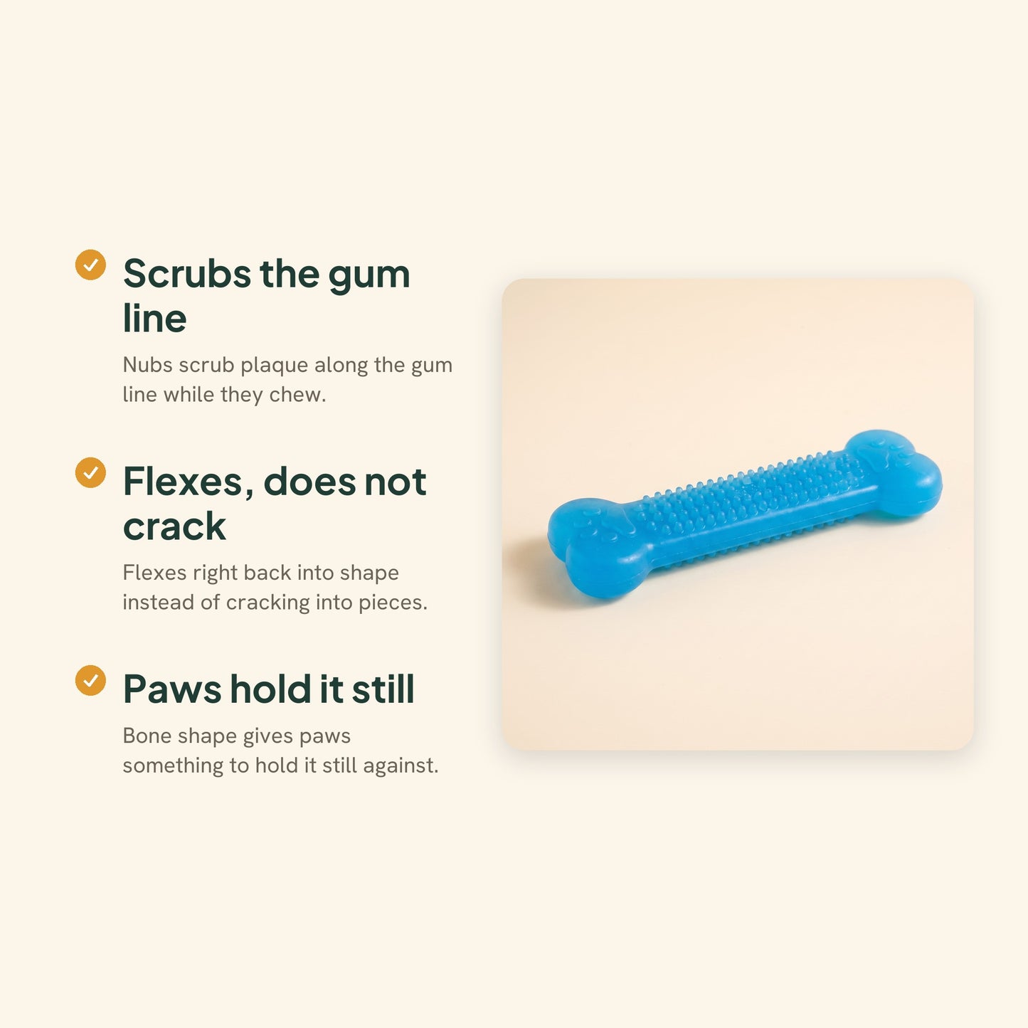Textured Rubber Bone Chew Toy, key benefits