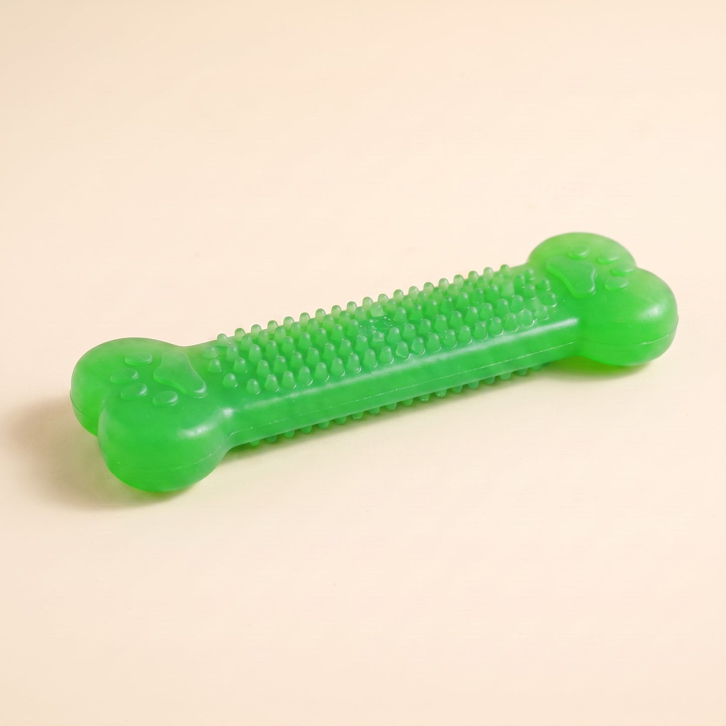 Textured Rubber Bone Chew Toy - green
