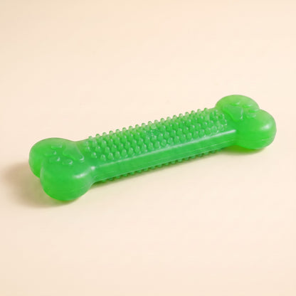 Textured Rubber Bone Chew Toy - green