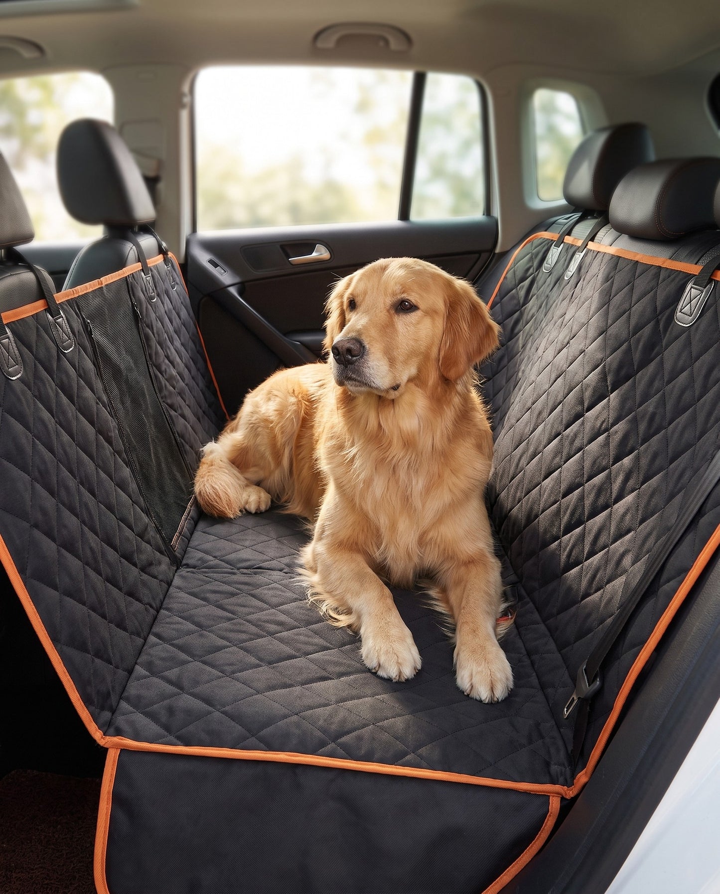 Waterproof Quilted Car Hammock with Side Flaps, in use at home