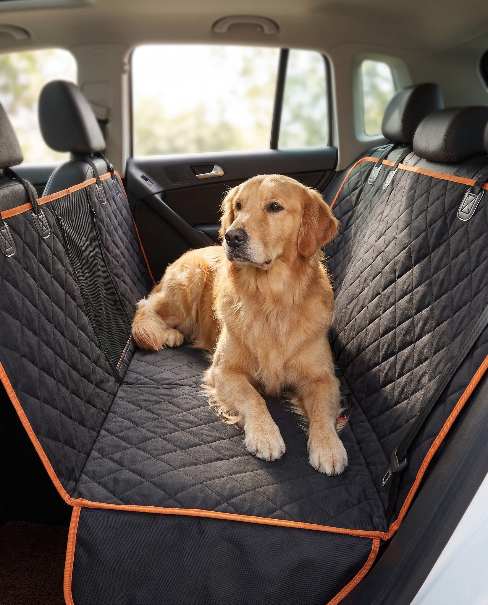 Waterproof Quilted Car Hammock with Side Flaps, in use at home