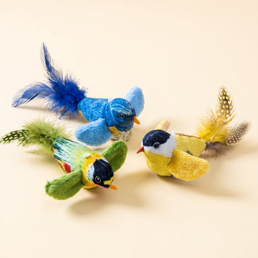 Chirping Feather Bird Cat Toys